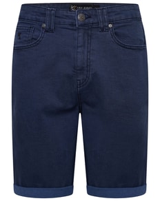 KAM Onana Embossed Wash Denim Shorts Smokey Blue 